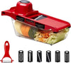 Unlock Effortless Meal Prep: 10-in-1 Mandoline Slicer & Vegetable Cutter with Stainless Steel Blades!
