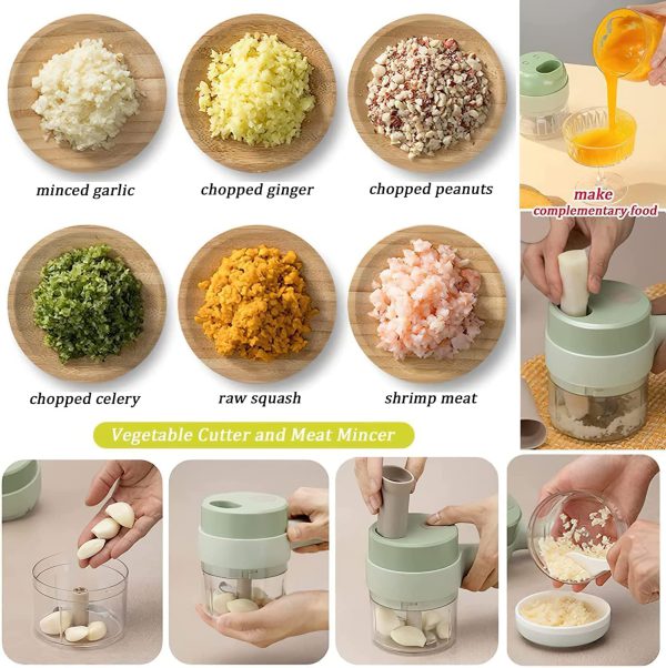 5-in-1 Mini Wireless Handheld Electric Vegetable & Garlic Chopper