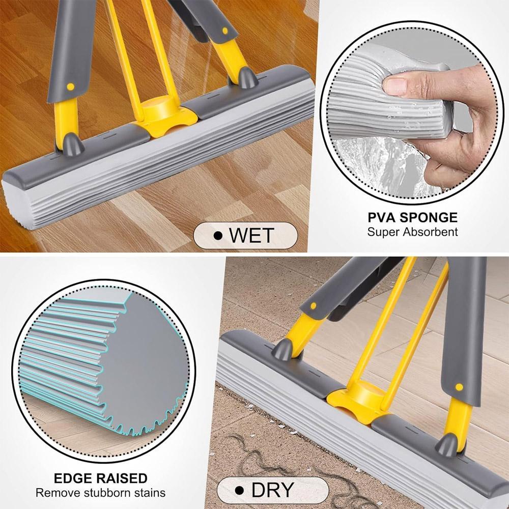 Effortless Clean: Stainless Steel Mop with Squeezable Power!