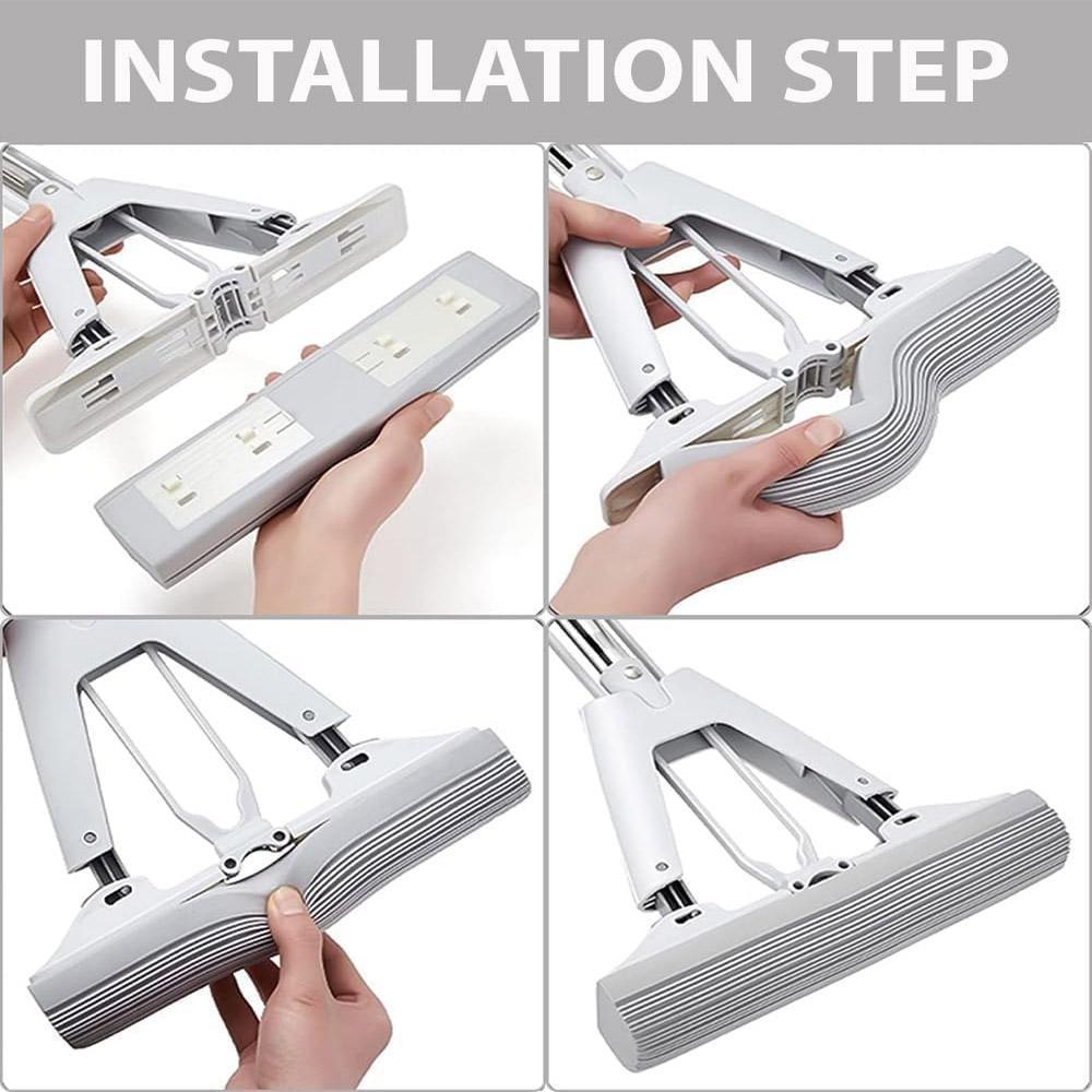 Effortless Clean: Stainless Steel Mop with Squeezable Power!