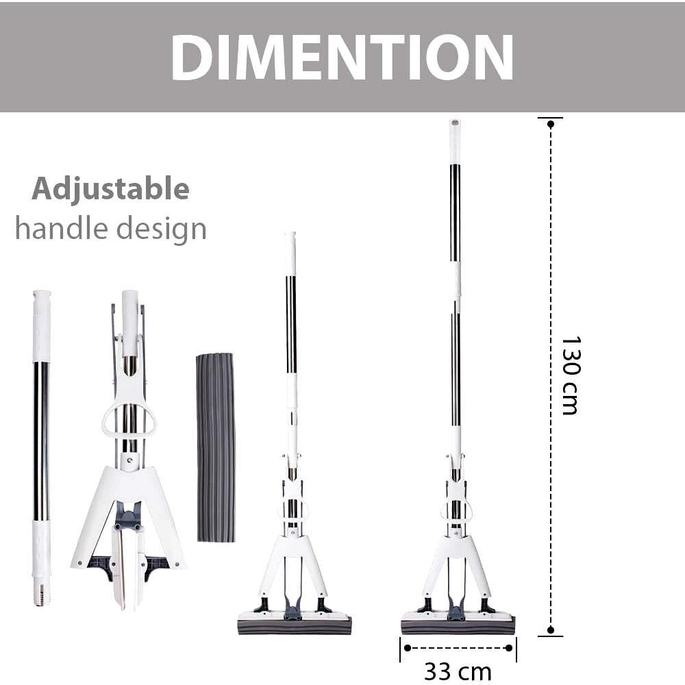 Effortless Clean: Stainless Steel Mop with Squeezable Power!