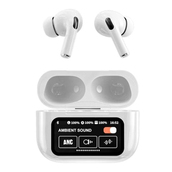 Experience Premium Sound: A9 Pro AirPods with ANC/ENC & Touch Screen – The Ultimate Wireless Earbuds!