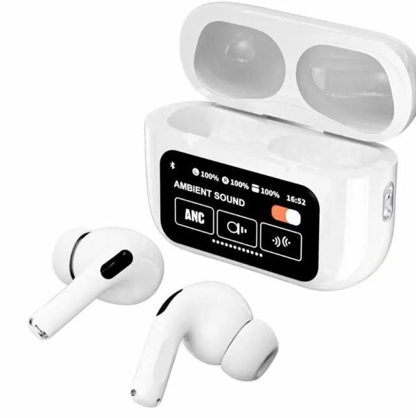Experience Premium Sound: A9 Pro AirPods with ANC/ENC & Touch Screen – The Ultimate Wireless Earbuds!